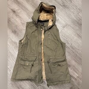 Olive Green Hooded Vest